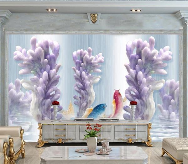 Fond d'écran personnalisé 3D pour chambre d'enfants Salon Chambre cuisine papier peint peintures murales gaufrée fleurs 3D peintures décoratives