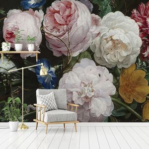 Papier peint 3D personnalisé pour les murs rouleau style européen rétro nostalgique fleurs florales grand art mural peinture murale salon décor