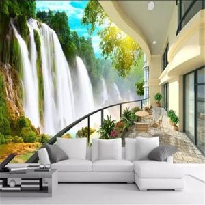 Papier peint 3d personnalisé HD, belle cascade, paysage, salon, chambre à coucher, décoration murale, peinture murale, 201W