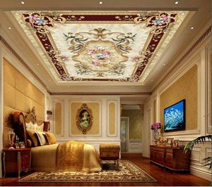 Aangepaste 3d behang rol Europese stijl plafond vloer schilderij slaapkamer woonkamer plafond decoratie muurschildering muur