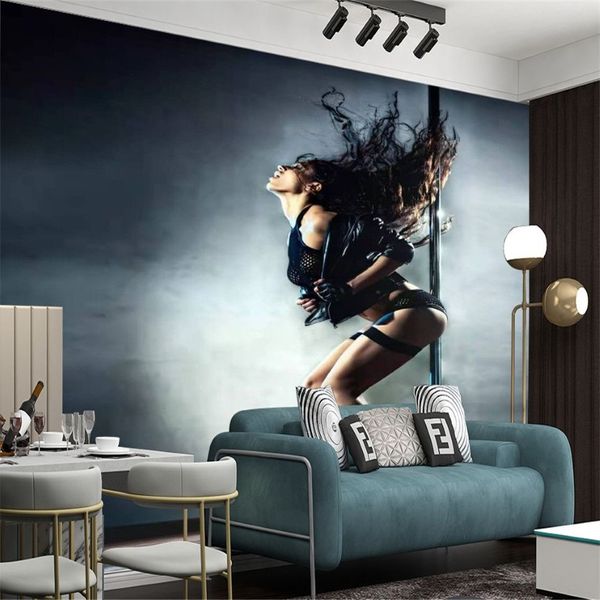 Papel tapiz 3d personalizado, papeles tapiz hermosa bailarina en barra Sexy, sala de estar clásica, dormitorio, decoración del hogar, pintura Mural, papel tapiz 274D