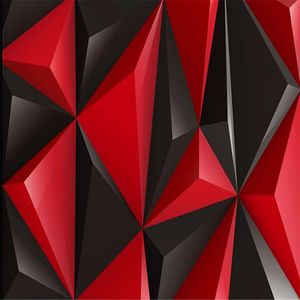 Papiers peints 3d personnalisés papier peint géométrique rouge et noir 3D fond mur peintures murales 3d papier peint pour salon