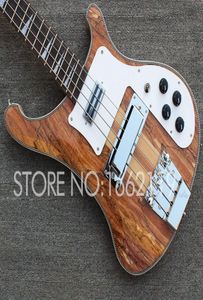 Custom 4 cordes 4003 Spalted Maple Brown Electric Bass Guitar Cou à travers le col Color Sandwich Corps Bodage Rosewood 9858792