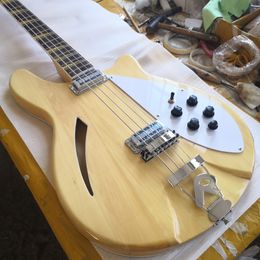 Custom 4 Cuerdas Color Natural 4005 modelo Bass Guitar Semi-Hollow Body Ric Bass Guitar China Bass Envío Gratis