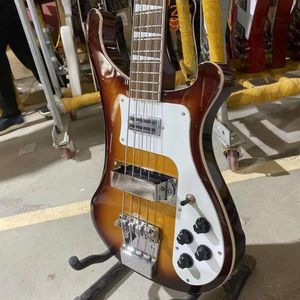 Aangepaste 4 snaren Ricken 4003 Elektrische gitaar Bass in Sunburst Kleur met chromen hardware