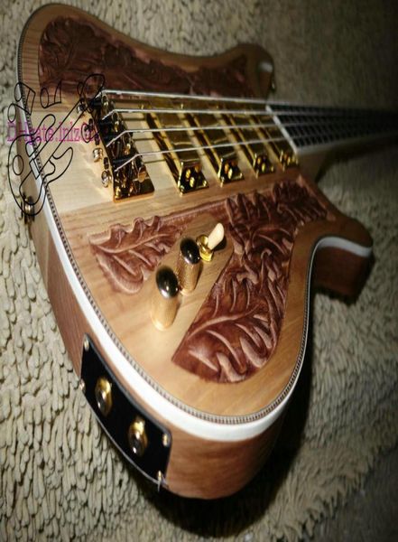 Custom 4003 Bass 4 String Bass Guitar Wood Manual Sculpture Electric Bass colored Golden Picks Fabriqué en Chine 5099422