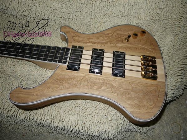 Custom 4003 Bass golden bridge 4 cordes une pièce cou Basse Guitare bois Manuel Basse électrique Fabriqué en Chine livraison gratuite