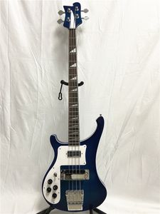Aangepaste 4003 Linkerhand 4 String Electric Bass Guitar Blue Gradient Body Chrome Hardware