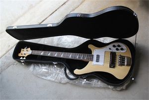 Aangepaste 4003 Rick 4 Strings Bass -gitaar met harde case twee uitgangen Jacks Natural Wood Electric Bass Zuid -Korea geïmporteerde accessoires Chrome Hardware