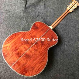 Custom 43 inch GB deluxe jumbo SJ200AA full abalone binding Bear Claw Sitka Spruce akoestische gitaar met SOLID cocobolo achterkant