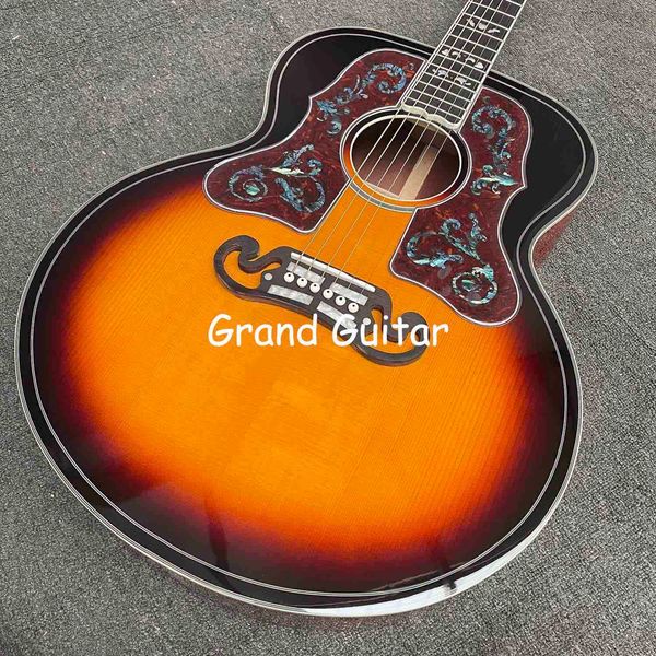 Custom 43 Inch Jumbo Folk Acoustic Guitar Cocobolo Back Side style avec micro électronique 550a