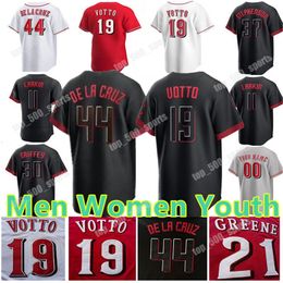 Custom 44 Elly de la Cruz Joey Votto Matt McLain Hunter Greene Black City Connect Jonathan India Jersey Noelvi Marte Stuart Fairchild Jose Barrero Stephenson