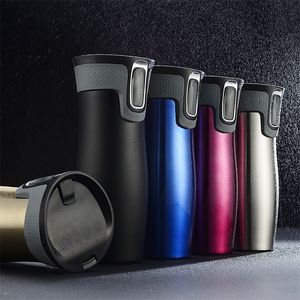 Personnalisé 450Ml Thermos Tasse À Café Haut De Gamme Hommes D'affaires Tasse Fiole À Vide Tasses Isolées Bouteille D'eau Auto Tasses Boîte-Cadeau 220621