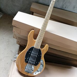 Personnalisé 5 Strings Couleur électrique Couleur en bois naturel avec carrosserie de frêne Fretboard