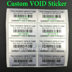 Custom 500PCS Imprimante Tamper Proof Garantie Void Étiquette Étiquette Stickers NO.Les phoques soutiennent l'espagnol russe français et ainsi de suite 240411