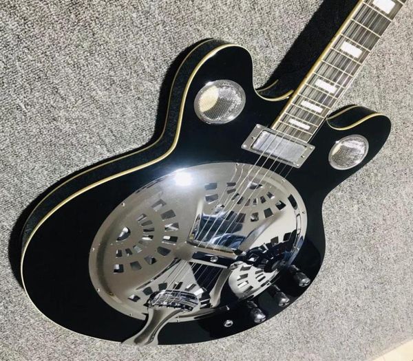 Guitarra eléctrica de acero con resonador Dobro personalizada de 6 cuerdas Estilo metálico 9365724