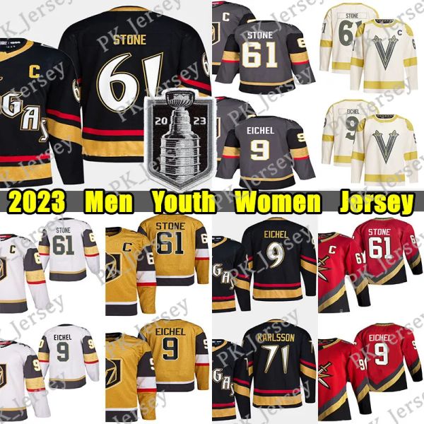 CUSTOM #61 Mark Stone Maillot de hockey de la finale de la Coupe Stanley 2023 #81 Jonathan Marchessault #9 Jack Eichel Kessel Alex Pietrangelo William Karlsson