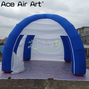 Tente gonflable d'araignée de ballon à air faite sur commande de 6m de diamètre avec 4 poutres et portes à glissière/rideaux chapiteau de dôme pour le commerce extérieur/promotion