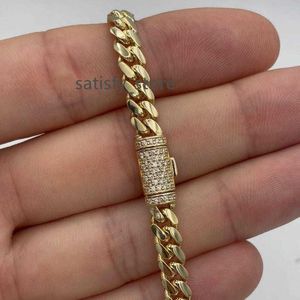 Aangepaste 6 mm 8mm 10k 14k vast goud echt goud Moissanite gesp buckan link ketting armband ketting fijne sieraden voor mannen