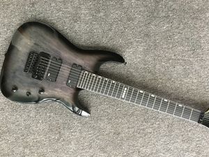 Guitare électrique noire personnalisée à 7 cordes, couleur noire, Floyd rose, manche en ébène, livraison gratuite, en stock