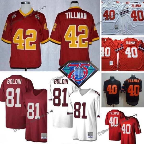 Custom 75th Throwback 40 Pat Tillman 2000 Jerseys de football 11 Larry Fitzgerald 8 Larry Wilson 72 Dan Dierdorf 52 Charley Trippi 81jackie Smith 1 Ernie Nevers Wehrli