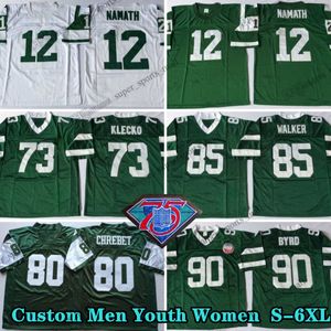 Custom 75th Vintage 12 Joenamath 1965 Jerseys de football 28 Curtismartin 13 Donmaynard 73 Joeklecko 99 Markgastineau 93 Martylyons 74 Abdulsalaam 90 Dennisbyrd