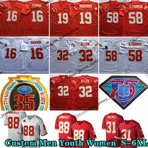 Custom S-6XL 75th Throwback 15 Patrick Mahomes 1968 Jerseys de football 16 Len Dawson 58 Derrick Thomas 19 Joe Montana 32 Marcus Allen 97 Travis Kelce 88 Tony Gonzalez