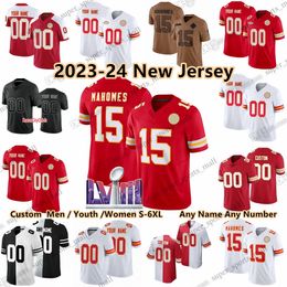 2024 Super Patrick Mahomes Custom Bowls voetbalshirt 10 Isiah Pacheco 4 Rashee Rice 32 Nick Bolton 21 Mike Edwards 87 Travis Kelce 12 Mecole Hardman Jr Karlaftis