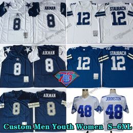 Custom 75th Vintage 8 Troyaikman 1985 Jerseys de football 94 Charleshaley 54 Randywhite 73 Larryallen 44 Robertnewhouse 40 Billbates 48 Daryljohnston 72 Edjones