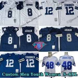 75e maillots de football vintage 8 Troy Aikman 1985 21 Deion Sanders 12 Roger Staubach 22 Emmitt Smith 33 Tony Dorsett 88 Michael Irvin Charles Haley Randy White