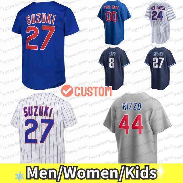 Personnalisé 8 Ian Happ 16 Maillot Patrick Wisdom Nico Hoerner Marcus Stroman Willson Contreras Christopher Morel Seiya Suzuki Ernie Banks Ryne Sandberg Yan Gomes Baseball