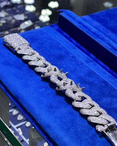 Aangepast 925 Sterling Silver Infinity Diamond Bangle Bracelet Rapper Hiphop sieraden Iced Out -armband