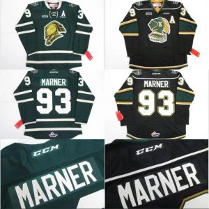 Personnalisé 93 OHL London Knights CCM Premer 7185 Mitch Marner 100% ED BRODERY S Hockey Jersey Green Black