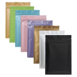 Personnalisé accepter coloré thermoscellable Ziplock emballage sac pochette refermable plat feuille d'aluminium fermeture éclair sacs en plastique 100 pièces 201021231E
