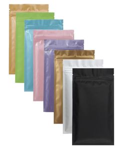 Personnalisé accepter coloré thermoscellable Ziplock emballage sac pochette refermable plat papier d'aluminium fermeture éclair sacs en plastique 100 pièces 2010212971110