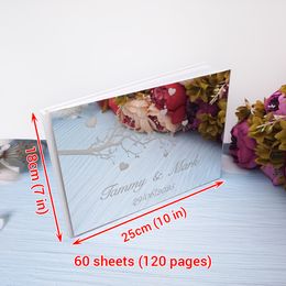 Custom Acrylic Mirror Hardcover Wedding Party Gift Personnalized Wedding Book invité Signature Book 25 * 18cm