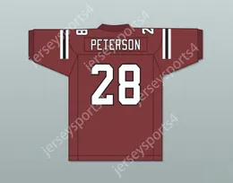 Custom Adrian Peterson 28 Palestine High School Wildcats Maroon Football Jersey 2 Top cousé S-6XL