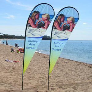 Custom Advertising Outdoor vliegende banner Teardrop Tear Drop vlaggen Beach Feather Flag