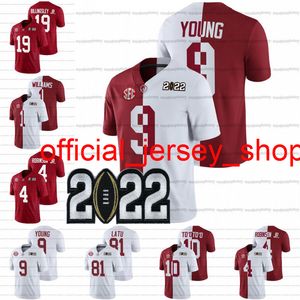 Custom Alabama Crimson Tide Jersey NCAA College Football 2022 Parche Bryce Young Henry To'oTo'o Anderson Javon Baker Christian Harris Cameron