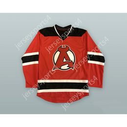 Aangepaste ALBANY DEVILS RODE HOCKEY JERSEY NIEUWE Top gestikt S-M-L-XL-XXL-3XL-4XL-5XL-6XL