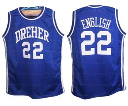 Personalizado Alex Inglês # 22 High School Basketball Jersey Mens Ed Azul Qualquer Nome Número Jerseys