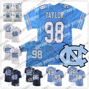 AANGEPASTE American College Football Wear UNC North Carolina Tar Heels #98 Lawrence Taylor 49 Julius Peppers 85 Eric Ebron 10 Mitchell Tr