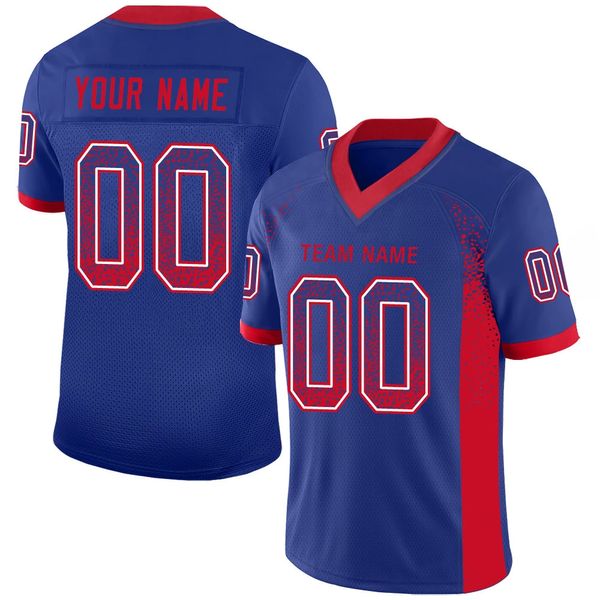 Camiseta de fútbol americano personalizada, camiseta de Color degradado, impresión de Rugby, nombre del equipo, número, entrenamiento de competición al aire libre para hombre 240130