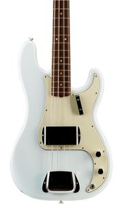 Custom American Vintage '63 Precision Bass Faded Sonic Blue 4 cordes guitare basse électrique touche en palissandre incrustation de points jaunes