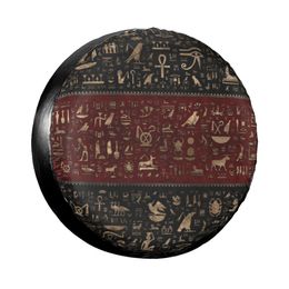 Hiéroglyphes égyptiens personnalisés Couverture de pneu de rechange pour Jeep Honda Egypte Culte Protégeurs de roues de voiture 14 "15" 16 "17"