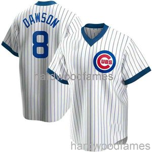 Custom Andre Dawson # 8 White Cooperstown Jersey Stitched Mannen Vrouwen Jeugd Kid Baseball Jersey XS-6XL