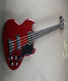 Custom Angus Young 4 Strings Bass Cherry SG Double Cutway Solid Body Electric Bass Guitar 5 Toggle Switch Mini Bridge Pickup Chrom8301517