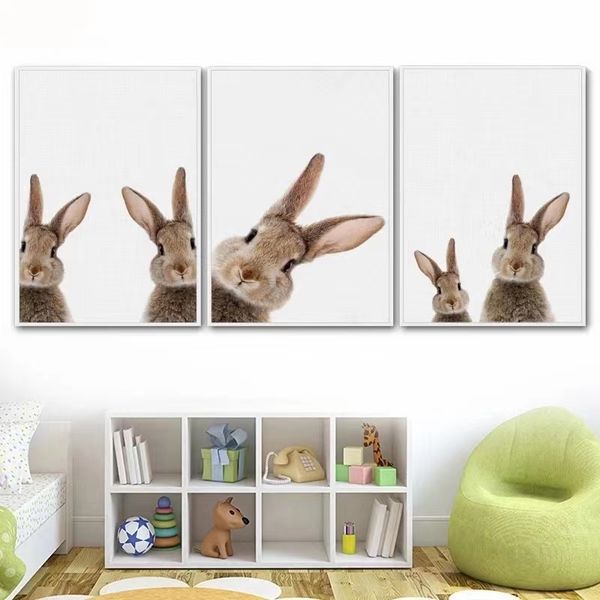 Póster de estampado de conejo de animales personalizado Póster de conejo Rapas de la pared de la pared del conejo