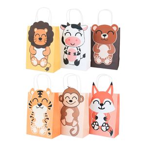 Animaux personnalisés sac cadeau Goodies gâteau bonbons traiter décoration enfants fête d'anniversaire bébé douche emballage sacs en papier A379