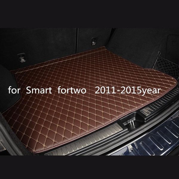 Tapis de sol de tapis de coffre de voiture en cuir antidérapant personnalisé adapté à Smart fortwo 2011-2015year tapis antidérapant de voiture232m